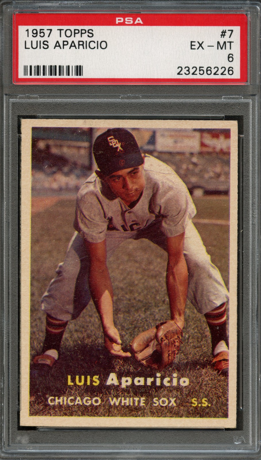 BB - 1957 - TOPPS - #7 - LUIS APARICIO - PSA 6 (EX-MT)