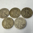 5 United States 90% Silver Walking Liberty 1/2 Half Dollars Scrap 1917 1919 1920