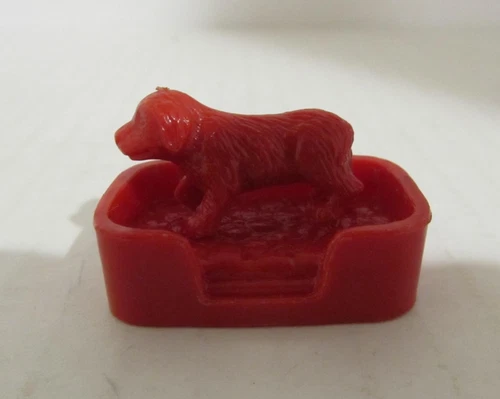 Vintage 1950's Marx Pet Shop Playset Red Puppy Bed w/Dog