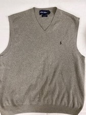 POLO RALPH LAUREN GOLF gray cotton sweater vest v-neck men's XL