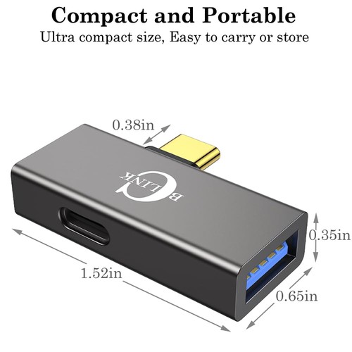 BCLINK 2-in-1 USB to USB 3.1 Adapter with 100W Charging Port, Thunderbolt 4/3... - Afbeelding 6 van 7