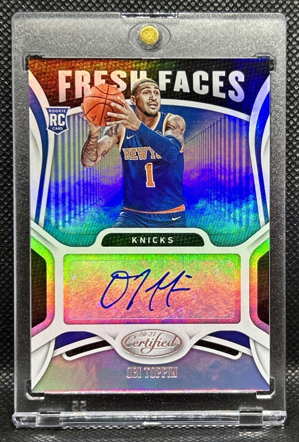 2020-21 Certified Fresh Faces Signatures Obi Toppin #FS-OBI Rookie Auto RC