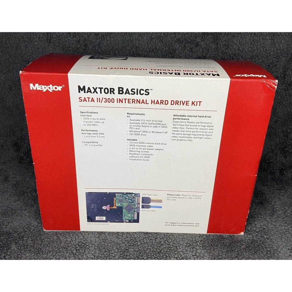 Maxtor DiamondMax 160GB SATA 2/300 Internal Hard Drive Kit HDD 9DN1A2-590 NEW - Image 3 of 4