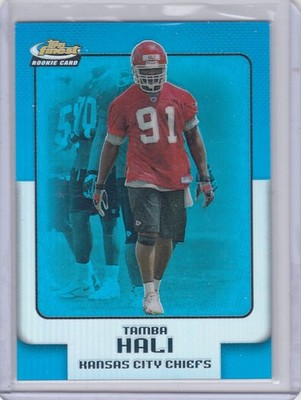 2006 Tamba Hali Topps Finest ROOKIE BLUE REFRACTOR Parallel /299 - #150 Chiefs