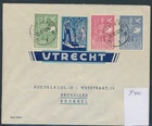LS87838 Belgium 1953 to Brussels FDC cover with nice cancels used