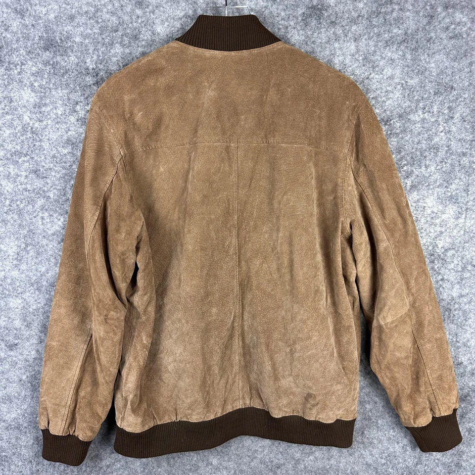 Obey Propaganda Jacket Mens Large Suede Leather Bomber Snap Closures - Image 2 of 4