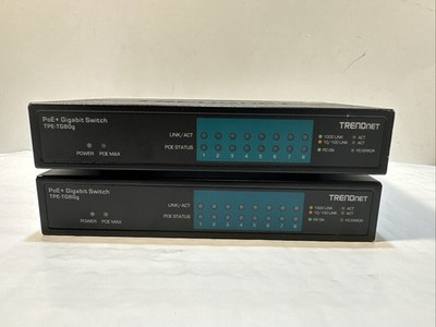 Lot Of 2 TRENDnet TPE-TG80g/A H/W:V4.1R 8-Port Gigabit Switch/No Ac Adapter