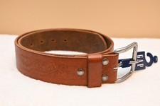 Vintage GAP Genuine Cow Leather Mens Brass Buckle Classic Belt BRAND NEW Sz 32