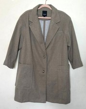 Minimalist Long Textured Blazer/Coatigan Womens XXL Beige Neutral Lagenlook