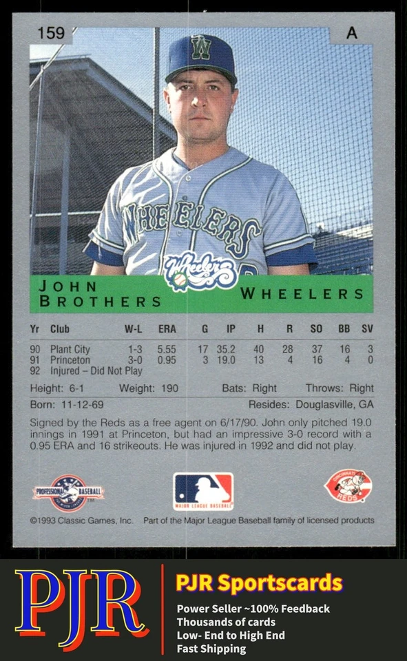 John Brothers 1993 Classic Best #159 Charleston Wheelers - Image 2 of 2