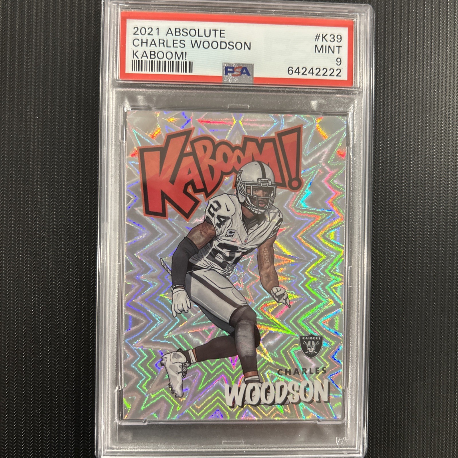 2021 Panini Absolute - Kaboom! Charles Woodson #K39 Case Hit SSP Raiders