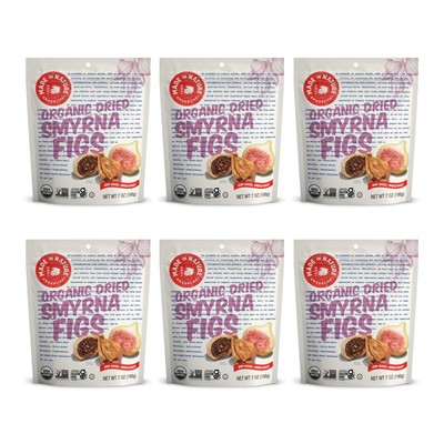 Organic Dried Smyrna Figs 7oz Pack of 6 Resealable Bags Guilt Free Snack