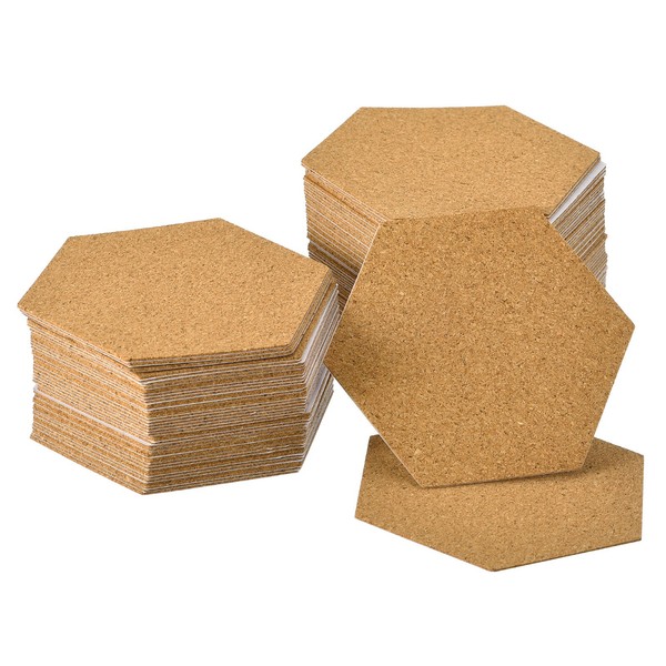 "100 StüCk Selbstklebende Korksechsecke, 4\" X 4\" Korkfliesen RüCkseitenplatten"-image