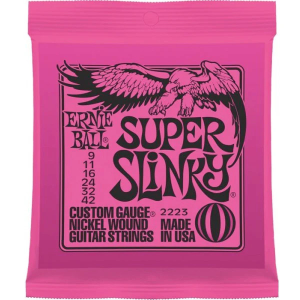 Электрогитара Ernie Ball 2223 Nickel Super Slinky изготовленная на заказ по индивидуальному заказу 2190₽