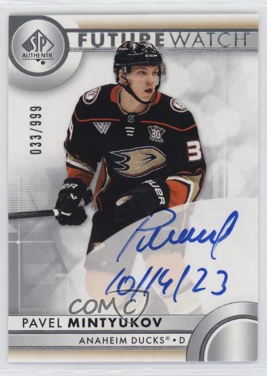 2023 SP Authentic Future Watch Inscriptions 33/50 Pavel Mintyukov Rookie Auto RC