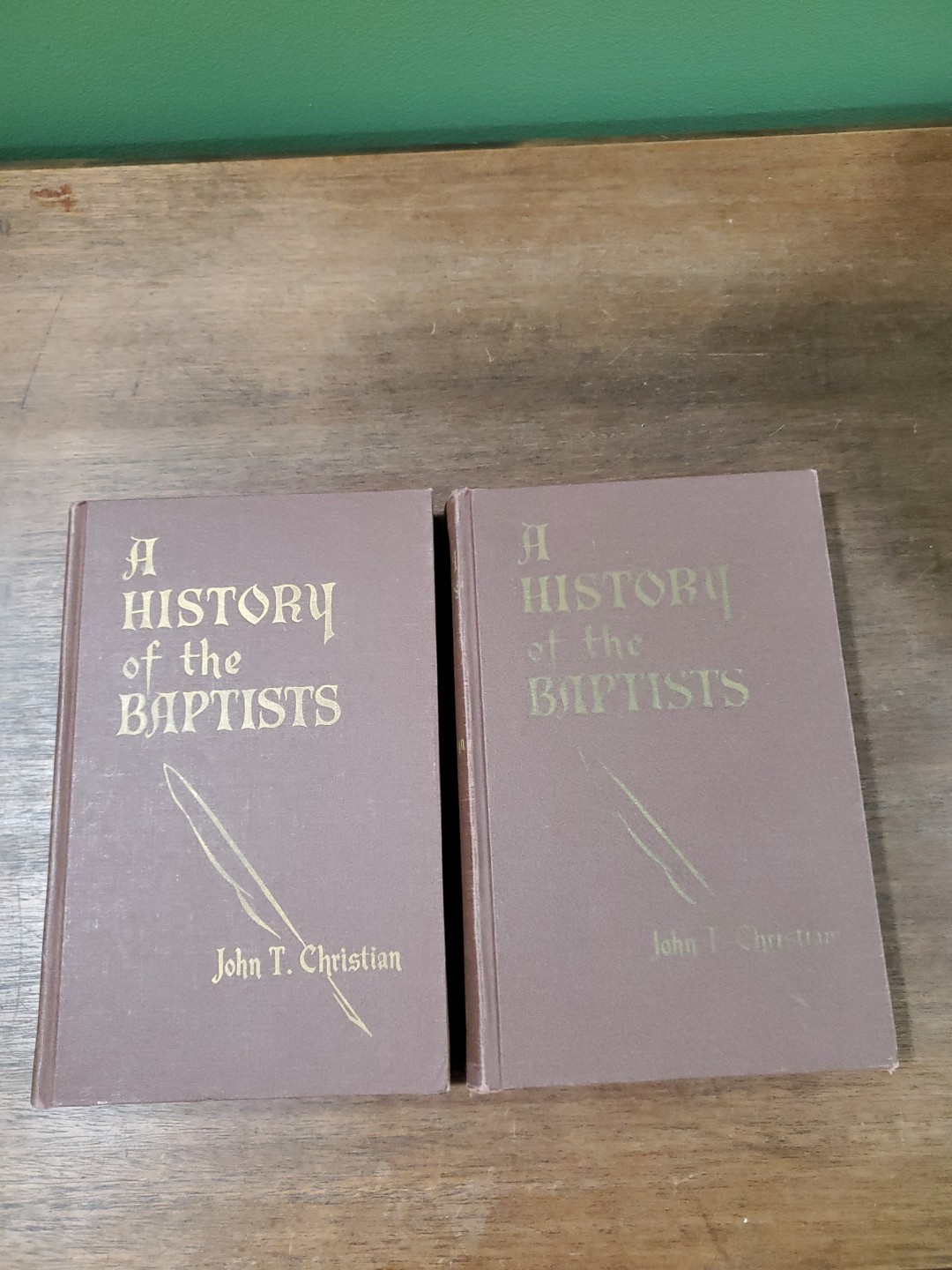 2 Vol.  A History Of The Baptist John T. Christain 1922 And  1926  Hb