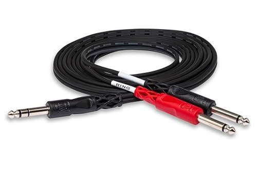 Hosa STP-204 Insert Cable 1/4 Inches TRS to Dual 1/4 Inches TS - 12 Feet 