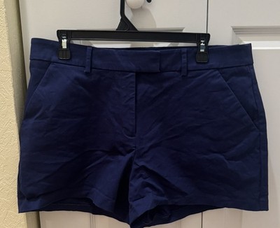 Express Womens Editor Trouser Shorts Size 12 navy Blue cotton spandex