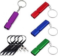 6 PCS Premium Safety Survival Whistles with Lanyard Keychain for Outdoor Camping