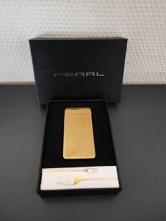 Pearl PEARL Feuerzeug Sturmfeuerzeug Goldfarbend Aufladbar