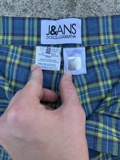 Dolce & Gabbana Teal Blue & Sage Green Plaid Stretch Pants