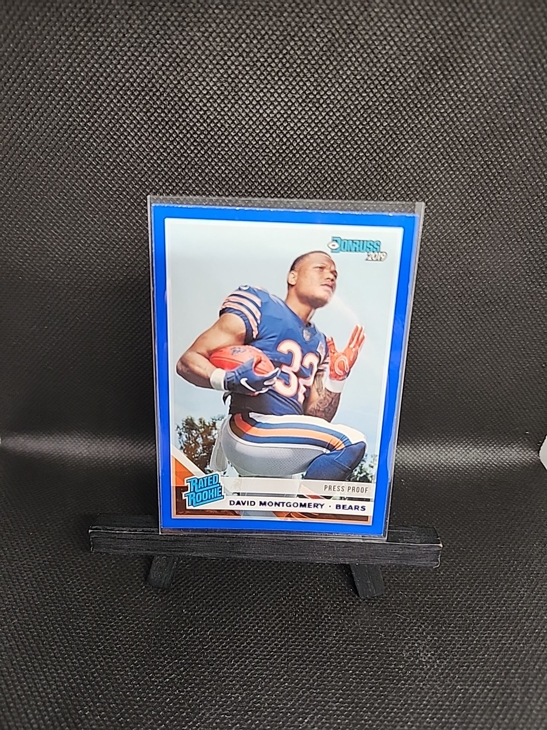 2019 DONRUSS PRESS PROOF BLUE #311 DAVID MONTGOMERY RATED ROOKIE RC BEARS