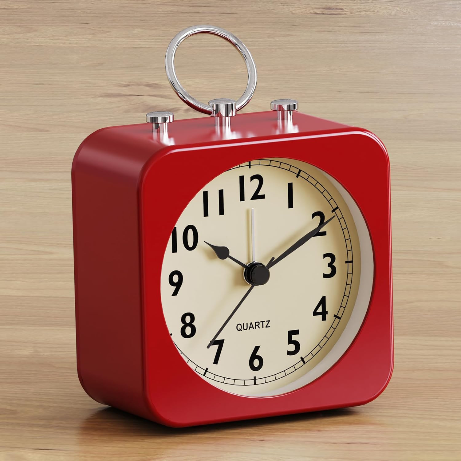 ,small Retro Table Clock,slient Metal Desk Clock W