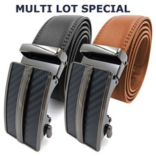 Genuine Leather Mens Ratchet Belt Belts For Men Adjustable Automatic Buckle Ta
