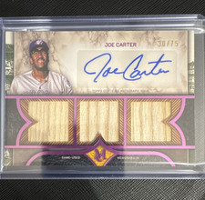 Topps 2025 Museum Joe Carter Blue Jays Auto Triple Relic Pink Sapphire /75
