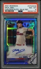 2021 Bowman Chrome 1st Mick Abel Blue Refractor Auto 103/150 PSA 8 Phillies