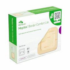 M&ouml;lnlycke Mepilex Border Comfort Lite Self-Adherent Silicone Foam 7.5x7.5cm