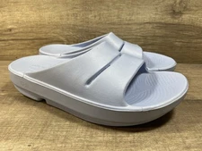 OOFOS Recovery Sandals Slides Light Blue Comfort Womens Size 9