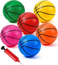 6 Pack Mini Basketball Set with Pump,6" Inflatable Small Balls Replacement fo...