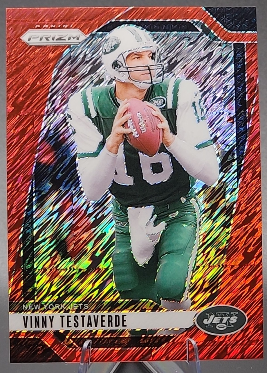 Vinny Testaverde /35 2024 Panini Prizm Red Shimmer New York Jets SSP