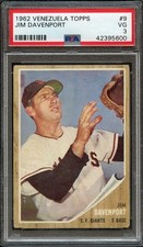 1962 TOPPS VENEZUELA 9 JIM DAVENPORT PSA VG 3