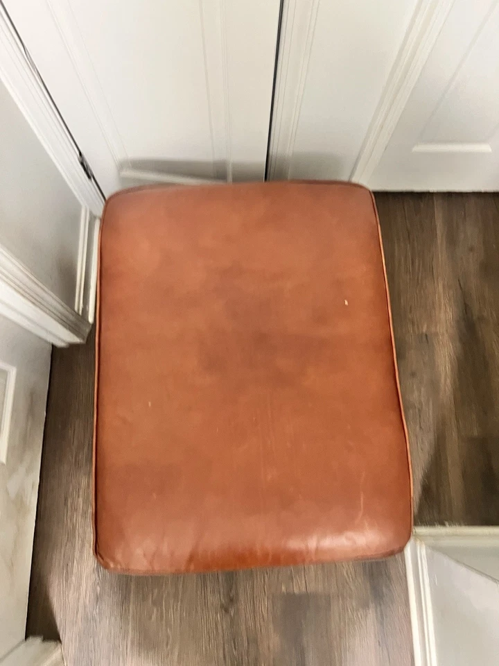 Bernhardt Foster Brown Leather Ottoman  - Image 2 of 4