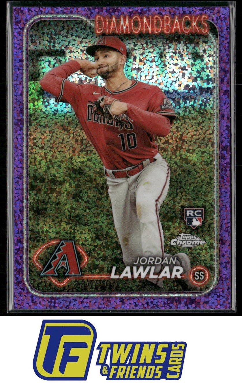 2024 Topps Chrome #229 Jordan Lawlar Purple Speckle Refractors #/299