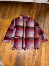 Vintage 50's Wool Plaid Jacket Western size L made in USA