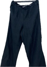 J Jill Linen Pants Black Wide Leg Womens Medium Dress Casual