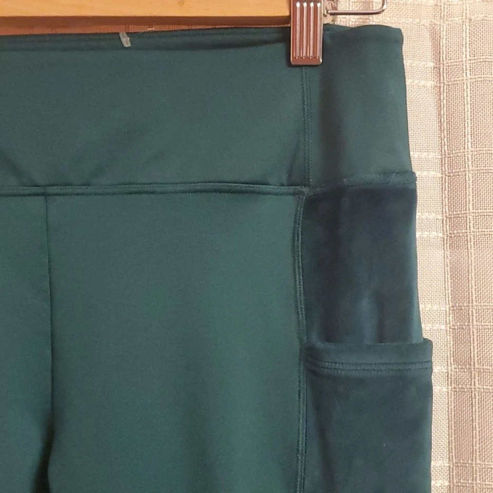 Pink Pants Womens Size Large L Green Leggings Yoga Gym Velour Type - Image 3 of 4