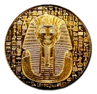1/200 OZ MONARCH EGYPTIAN KING TUT .9999 FINE GOLD ROUND IN SEALED CAPSULE BU