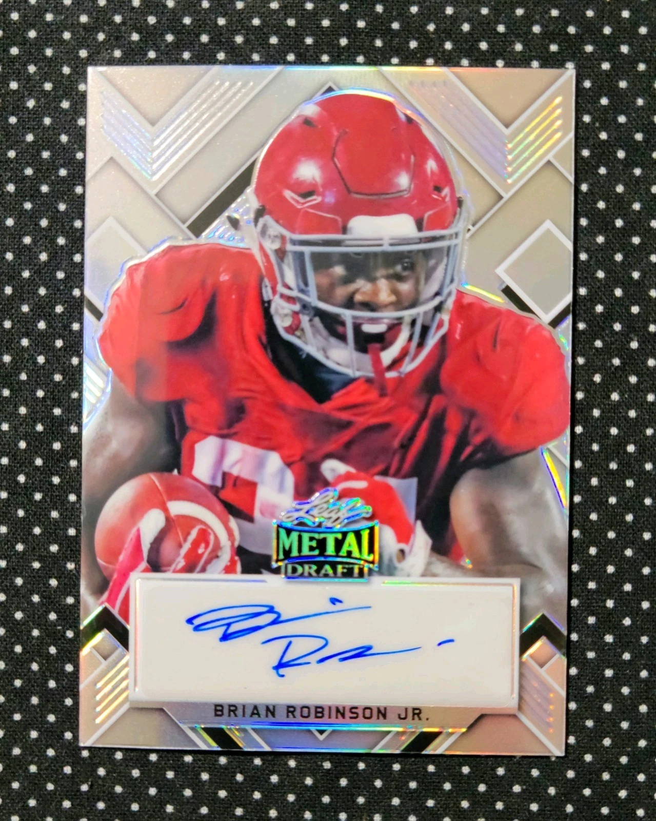 Brian Robinson Jr. Leaf Metal Draft Portrait Autographs #PABRJ Silver Crystal