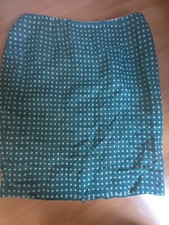 Dickens & Jones Wool/Linen Skirt Moon Fabric UK 18 Green Dot
