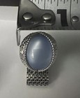 Vtg Swank Mesh Wrap Cufflinks Blue Stone Silver Tone Mid Century — photo 6