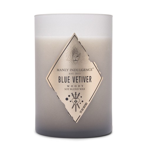 Manly Indulgence Blue Vetiver Scented Jar Candle, Rebel Collection, 2 Wick, - 第 7/8 張圖片