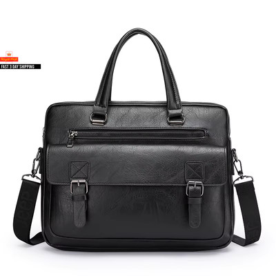 Hohe Kapazität Aktentasche Tasche für Mann PU Leder Vintage Handtaschen Computer 14 Shou