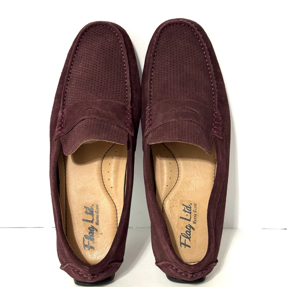 Flag Ltd. Men’s Rare Size 13 M Purple Driving Moccasins Suede Leather Loafers - Image 3 of 4
