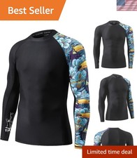Men's Rash Guard Long Sleeves UPF 50 UV Sun Protection Quick Drying Splice C...