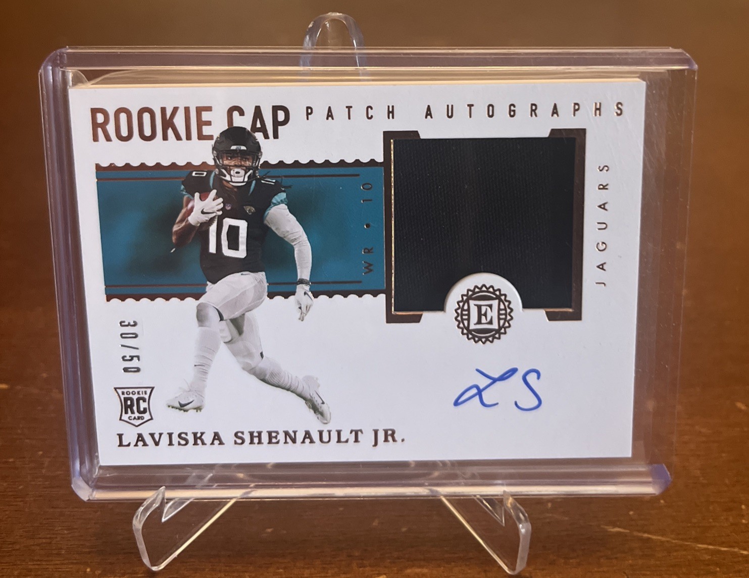 Laviska Shenault Jr. Panini Encased #119 Rookie Cap Patch Autograph