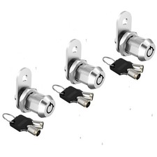3 PCS 7/8 Inch Tubular RV Cam Cabinet Locks Keys For Storage Doors Tool Box